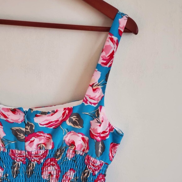 Betsey Johnson Vintage Rose Tiered Ruffle Dress Size 12 - Picture 7 of 8